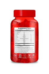 HAIRtamin Gummy Stars™ supplement facts label on red bottle for hair growth and health.